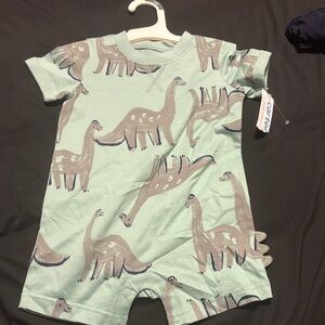 Carter's Mint Green Dinosaur Baby Romper